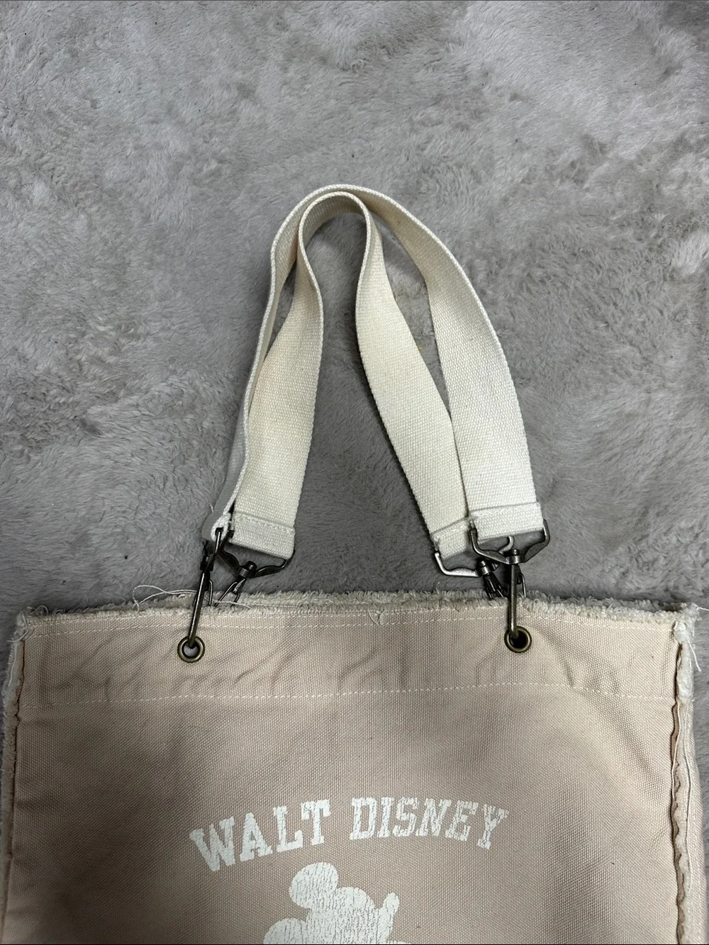 Walt Disney World Mickey Mouse Canvas Tote Bag Est. 1971 Cream Vintage Style